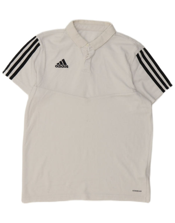Мужская рубашка-поло Adidas Aeroready, средний белый хлопок, хлопок