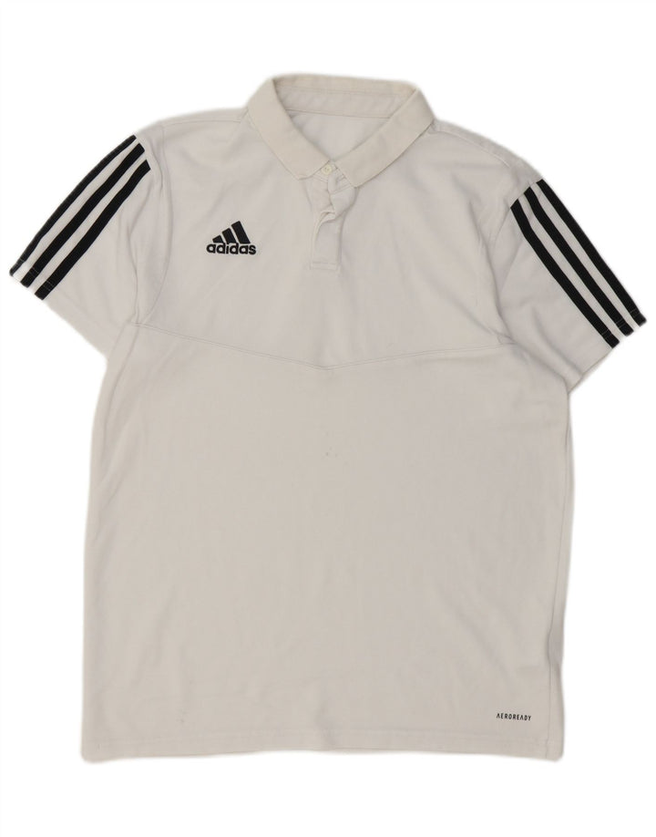 Мужская рубашка-поло Adidas Aeroready, средний белый хлопок, хлопок