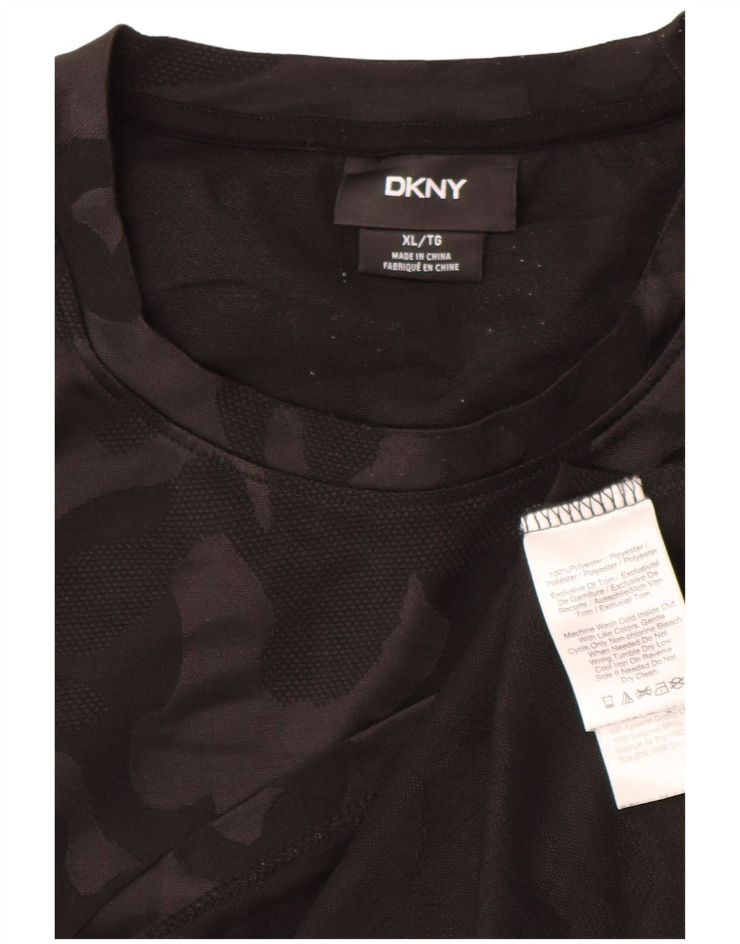 Мужская футболка DKNY Top XL, черный камуфляжный полиэстер