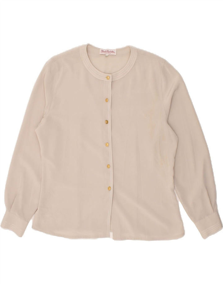 RENATO BALESTRA Womens Shirt Blouse IT 46 Large Beige Polyester Vintage Renato Balestra and Second-Hand Renato Balestra from Messina Hembry 