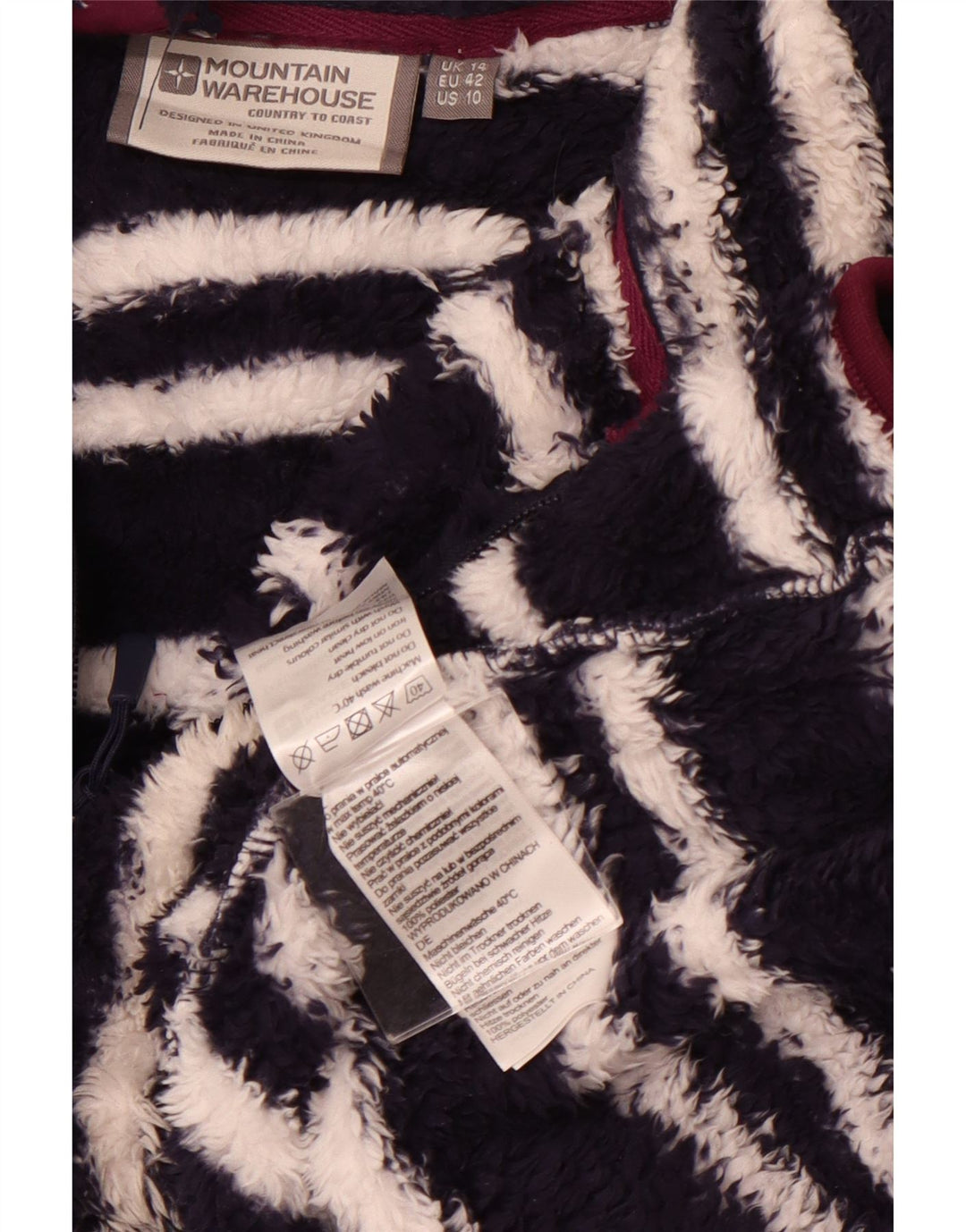 MOUNTAIN WAREHOUSE Женский флисовый джемпер UK 14, большой темно-синий в полоску