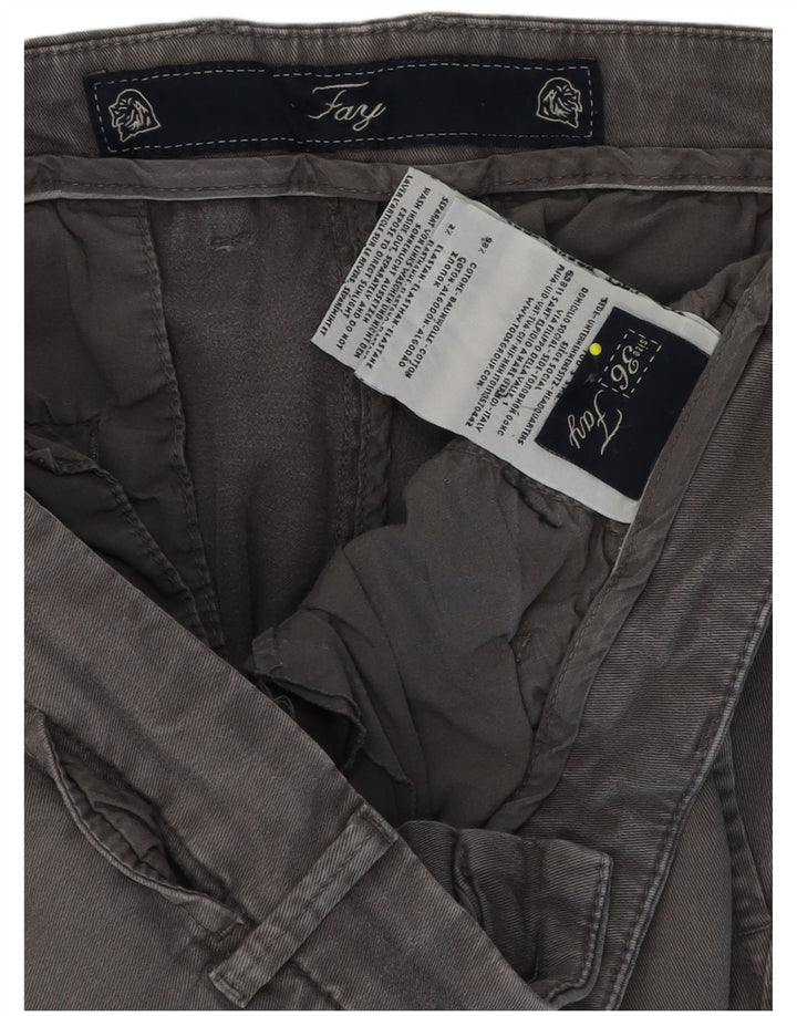 Мужские прямые брюки чинос Fay W36 L31, серые, хлопковые