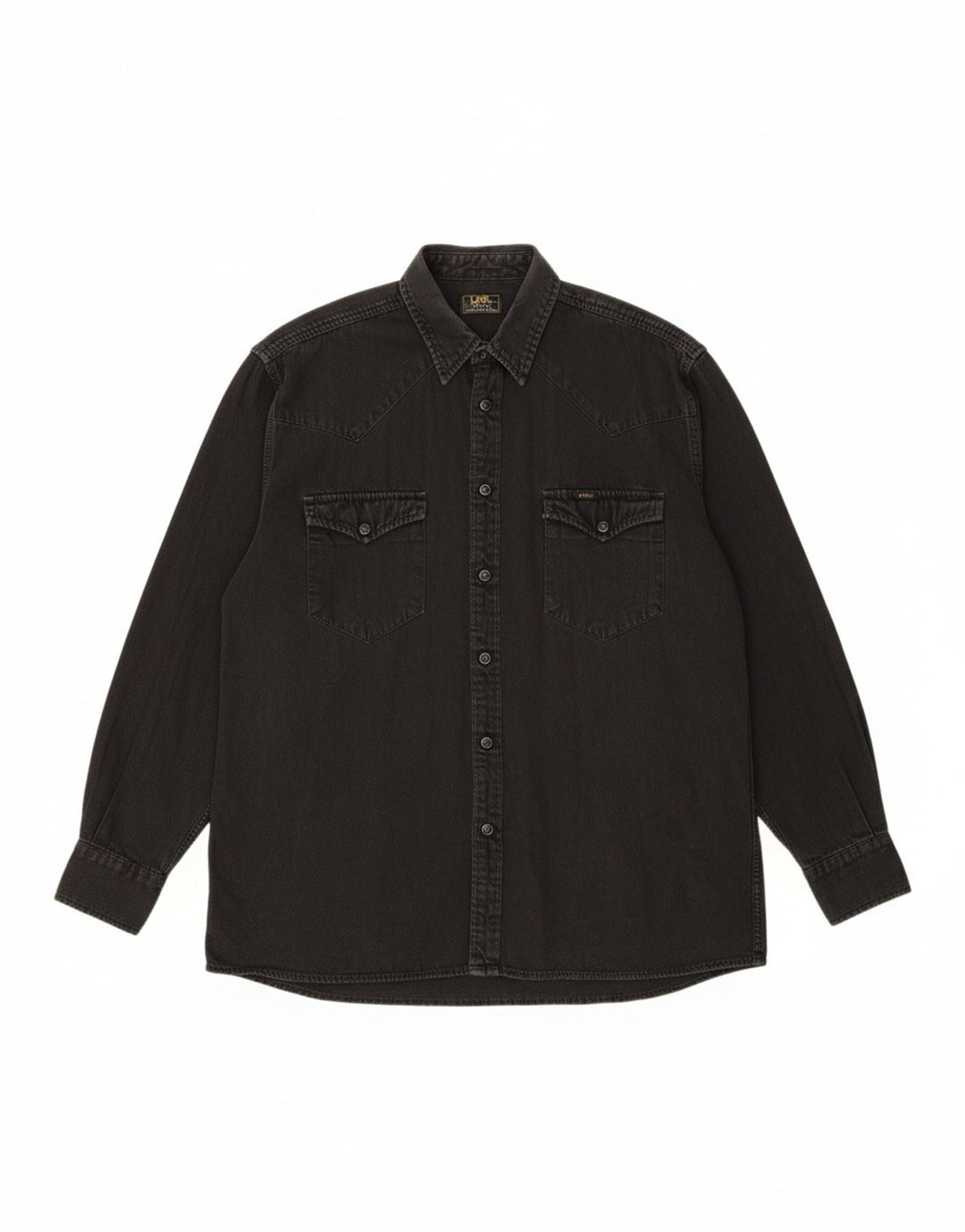 LEE Mens Denim Shirt Large Black Cotton