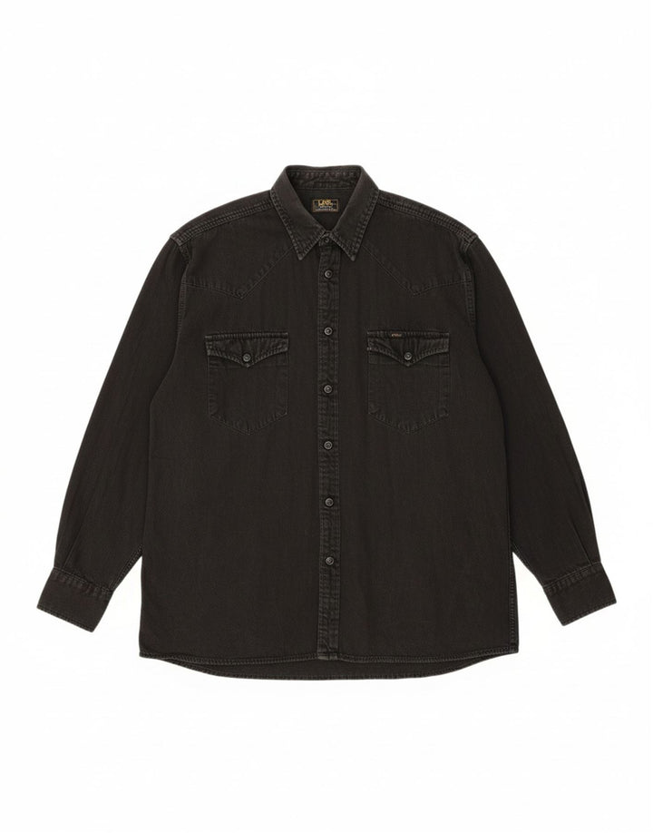 LEE Mens Denim Shirt Large Black Cotton