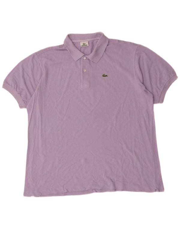 Мужская рубашка-поло Lacoste, размер 7, 2XL, фиолетовый хлопок