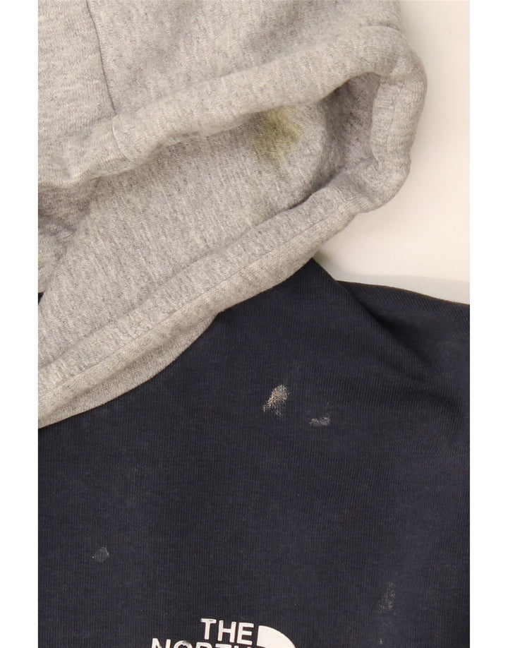 Мужской джемпер с капюшоном THE NORTH FACE, средний темно-синий, хлопок с цветными блоками