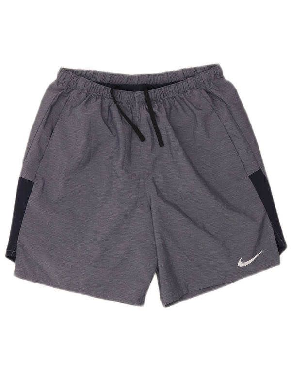 Женские спортивные шорты NIKE Dri Fit UK 10, маленькие синие, полиэстер с цветными блоками