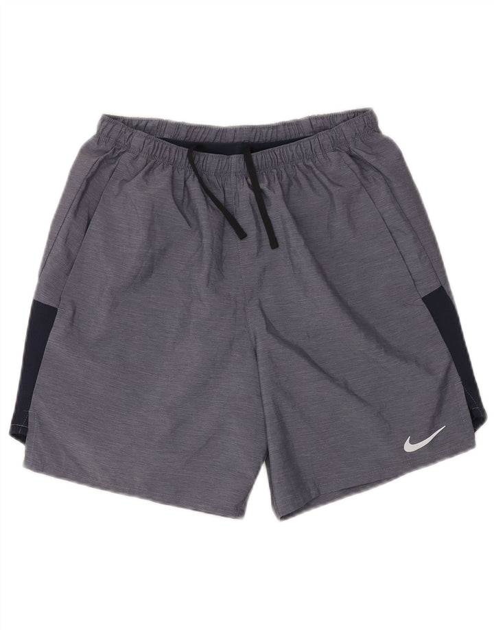 Женские спортивные шорты NIKE Dri Fit UK 10, маленькие синие, полиэстер с цветными блоками
