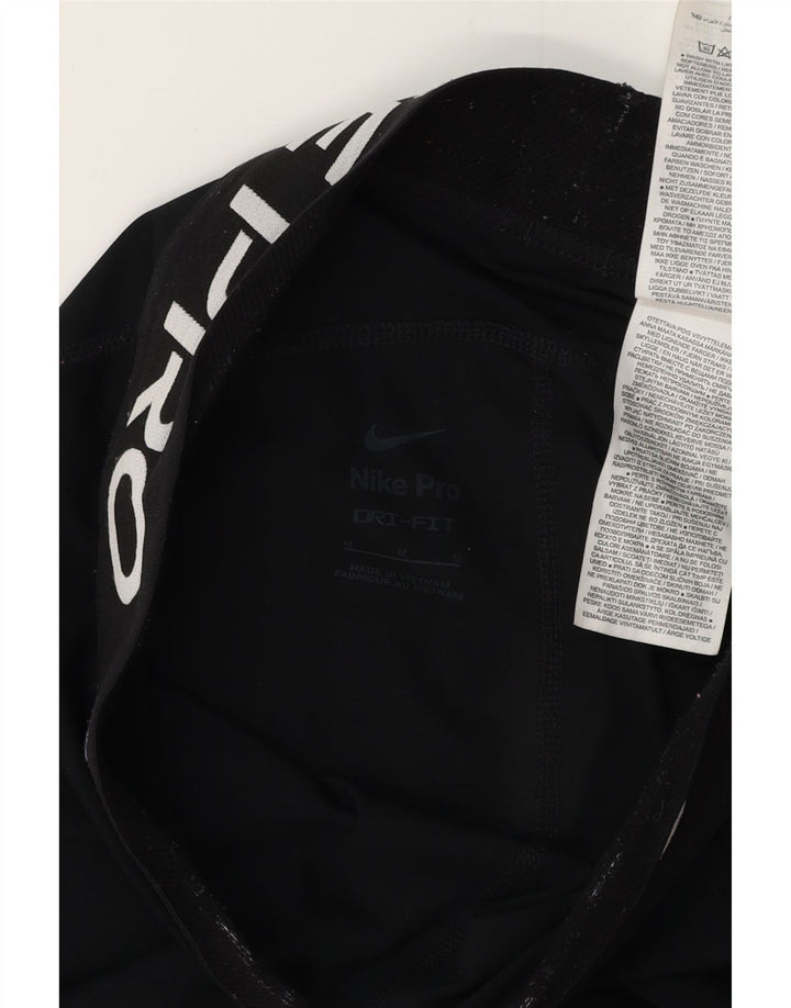 Женские леггинсы с рисунком NIKE Dri Fit UK 12, средний черный полиэстер