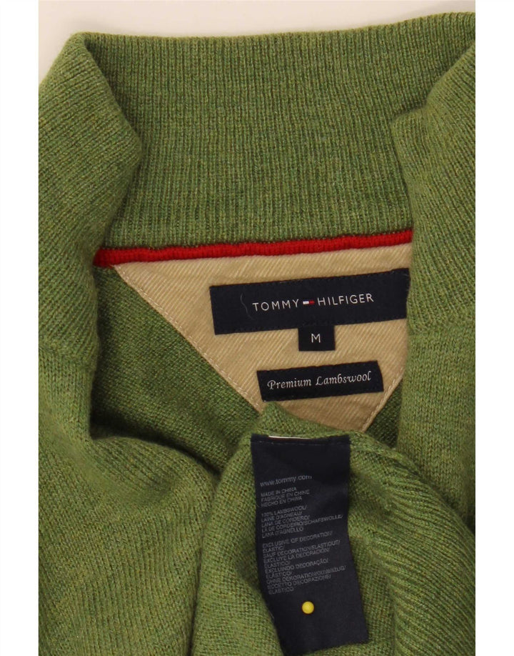 Мужской джемпер с воротником на молнии Tommy Hilfiger, средний зеленый цвет из овечьей шерсти