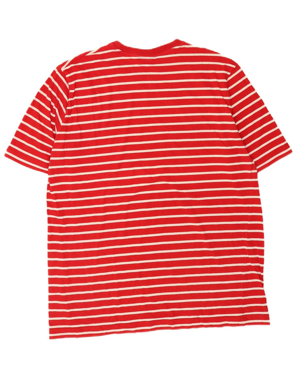 Мужская футболка Paul & Shark, 2XL, красный хлопок в тонкую полоску