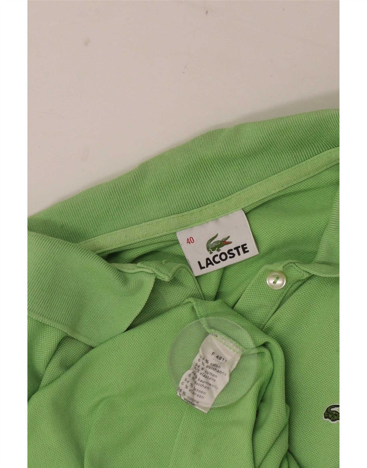 Женская рубашка поло Lacoste, размер 40, средний зеленый хлопок, хлопок