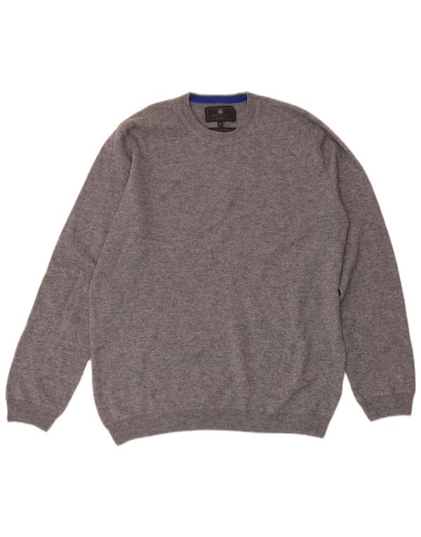 Мужской джемпер с круглым вырезом MARKS & SPENCER среднего серого цвета