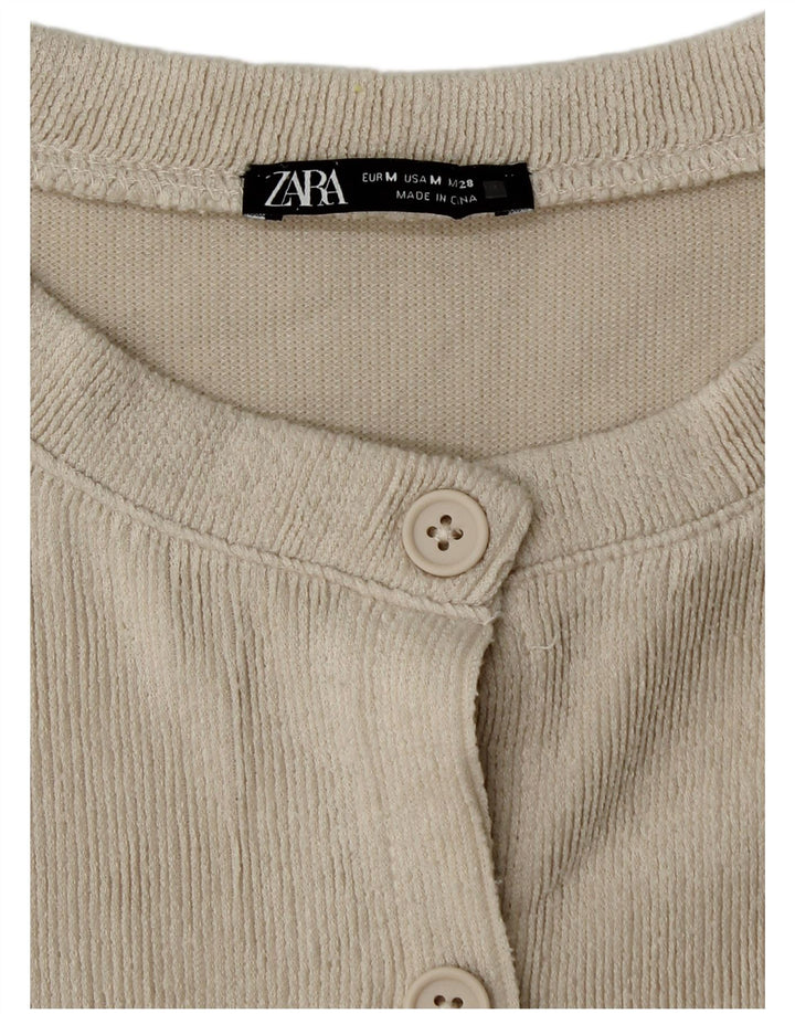 Женский укороченный кардиган Zara UK 12, средний бежевый
