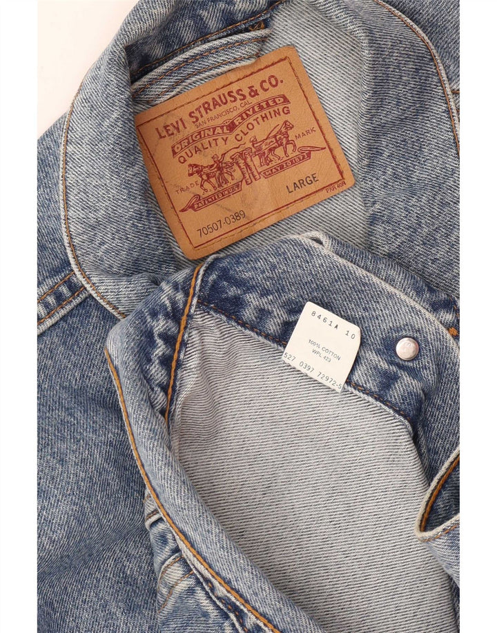 Мужская джинсовая куртка Levi's UK 40, большая синяя, хлопок