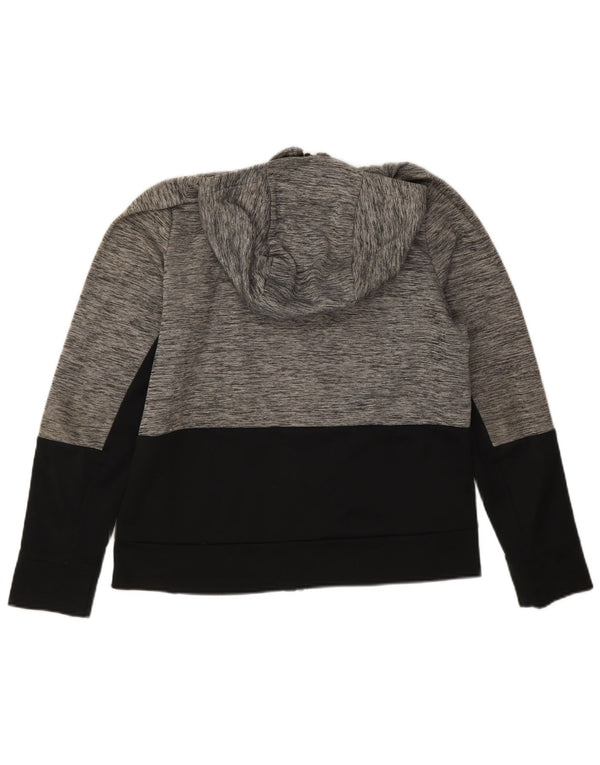 Свитер с капюшоном и молнией Nike Dri Fit для мальчиков 13–14 лет, XL, серый с цветными блоками