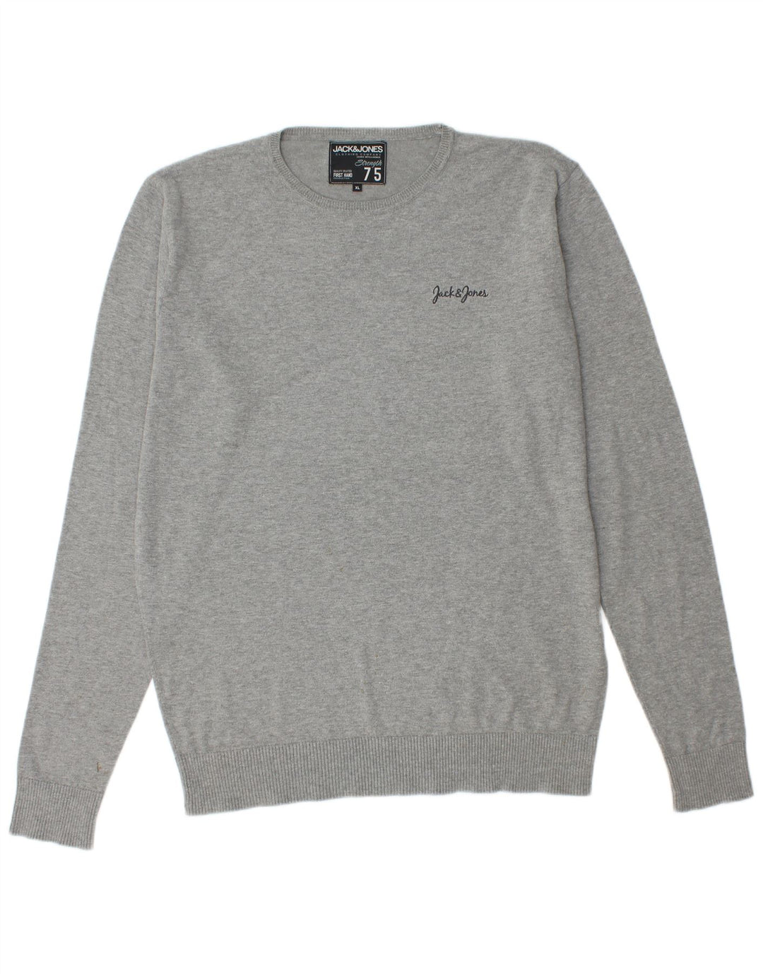 Мужской свитер с круглым вырезом Jack & Jones XL, серый в крапинку