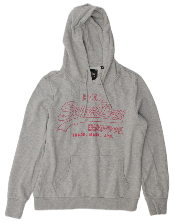Женский джемпер с капюшоном Superdry UK 14, большой серый, хлопок