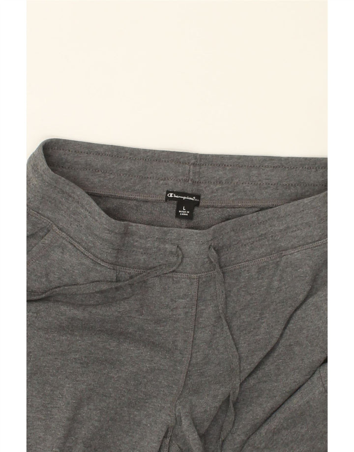 CHAMPION Womens Tracksuit Trousers UK 16 Large Grey Cotton | Vintage Champion | Thrift | Second-Hand Champion | Used Clothing | Messina Hembry 