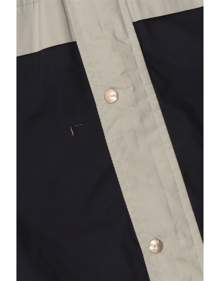 Мужская дождевик с капюшоном K-Way UK 38, средний темно-синий, полиэстер с цветными блоками