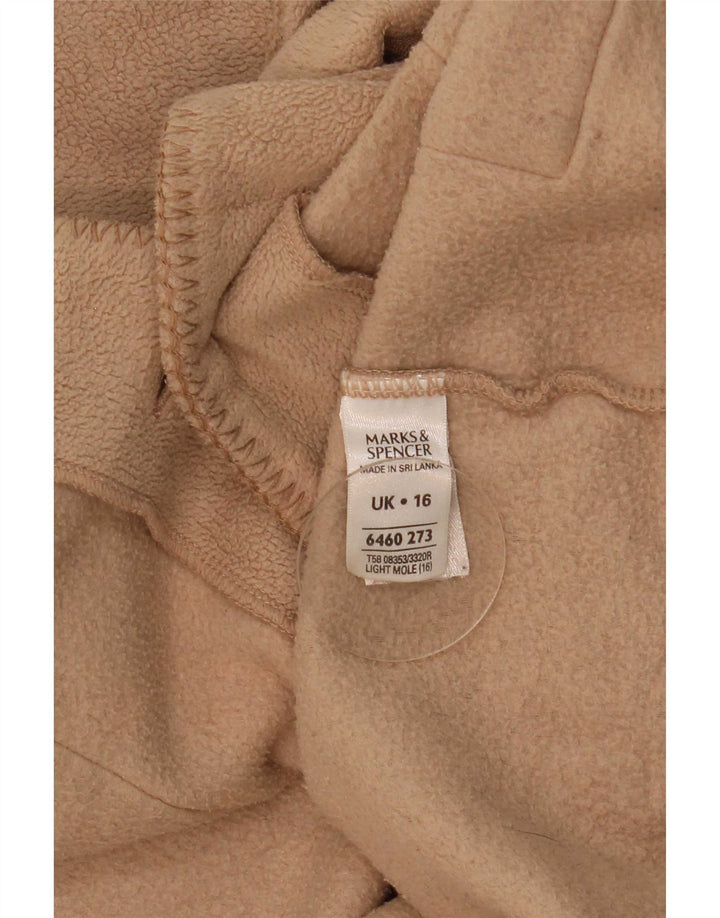 Женская флисовая куртка Marks & Spencer UK 16, большая, бежевая, полиэстер