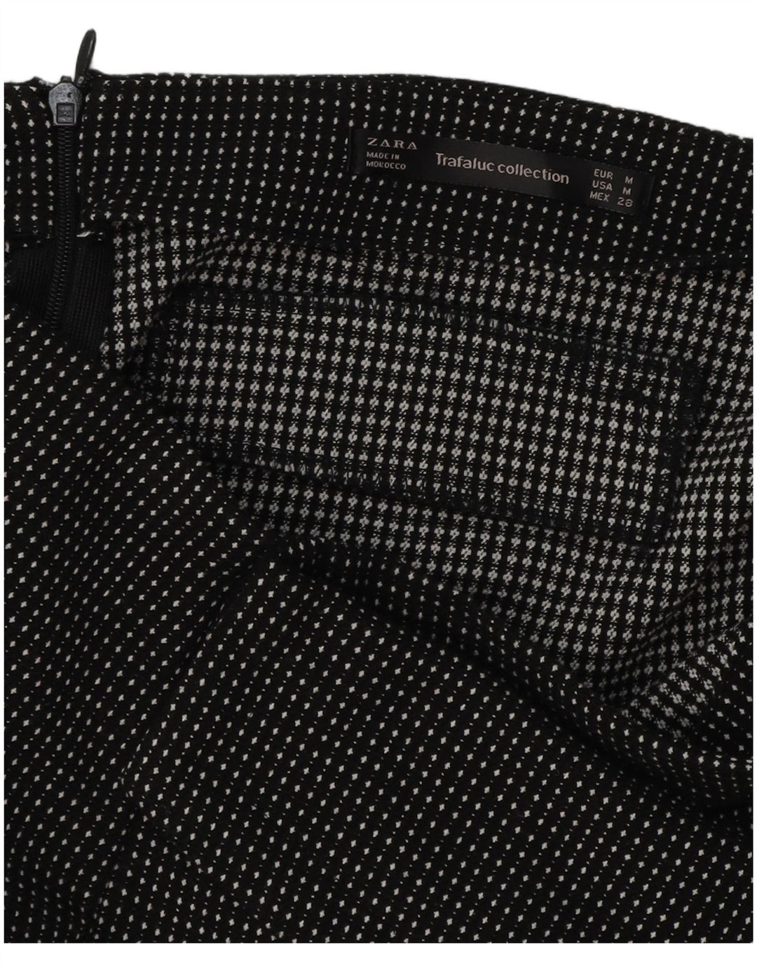 Женская мини-юбка с запахом Zara Medium W30, черная с геометрическим рисунком