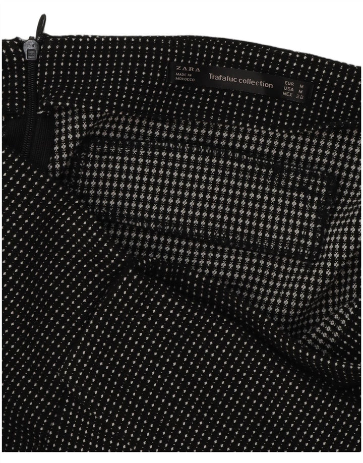 Женская мини-юбка с запахом Zara Medium W30, черная с геометрическим рисунком