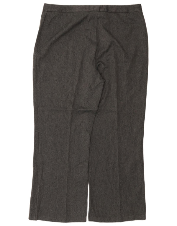 Женские прямые костюмные брюки Marks & Spencer W36 L28 серые с узором «елочка»