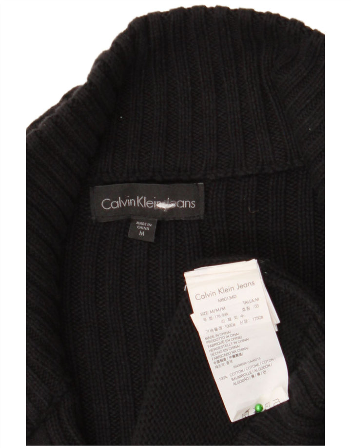 Мужской кардиган Calvin Klein Jeans, хлопковый свитер среднего размера, черный