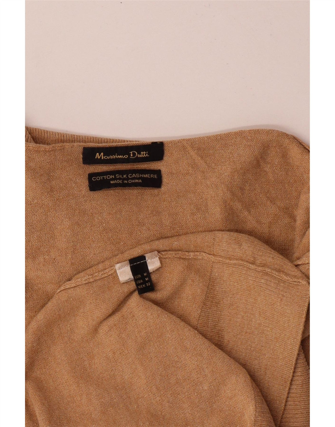 Женский джемпер с высоким воротником MASSIMO DUTTI UK 12, средний бежевый, хлопок