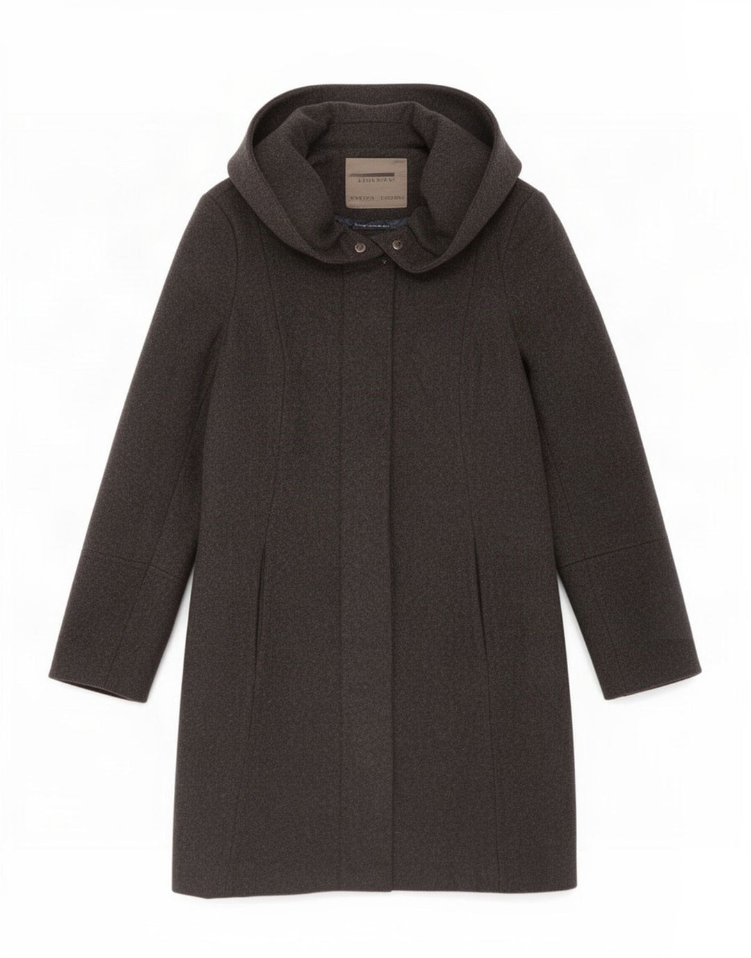 Женское пальто с капюшоном Zara UK 10, маленькое, черное, шерстяное