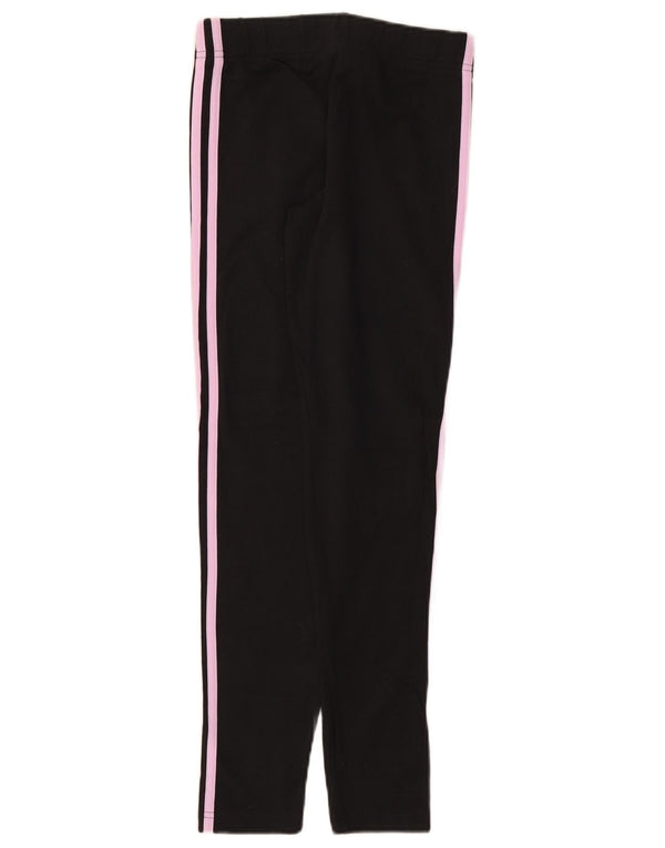 Леггинсы Adidas для девочек 13-14 лет, черные, хлопковые