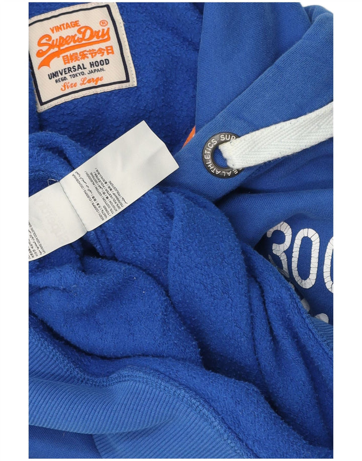 Мужской джемпер с капюшоном Superdry, большой синий, хлопок