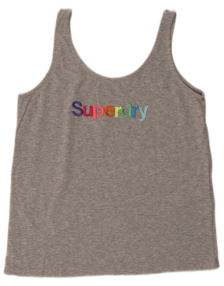 Женский жилет с рисунком Superdry UK 8, маленький серый хлопок