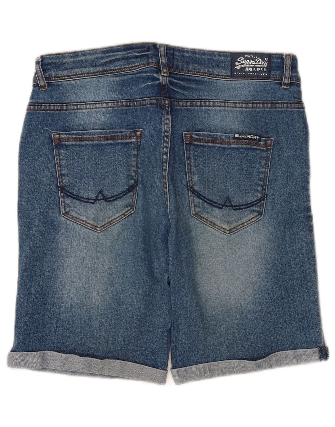 Мужские джинсовые шорты-бермуды Superdry W30, средний синий хлопок