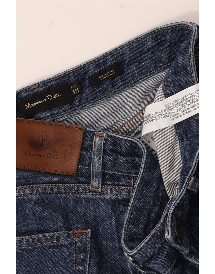 Мужские прямые джинсы MASSIMO DUTTI EU 38, маленькие W30 L30, синий хлопок