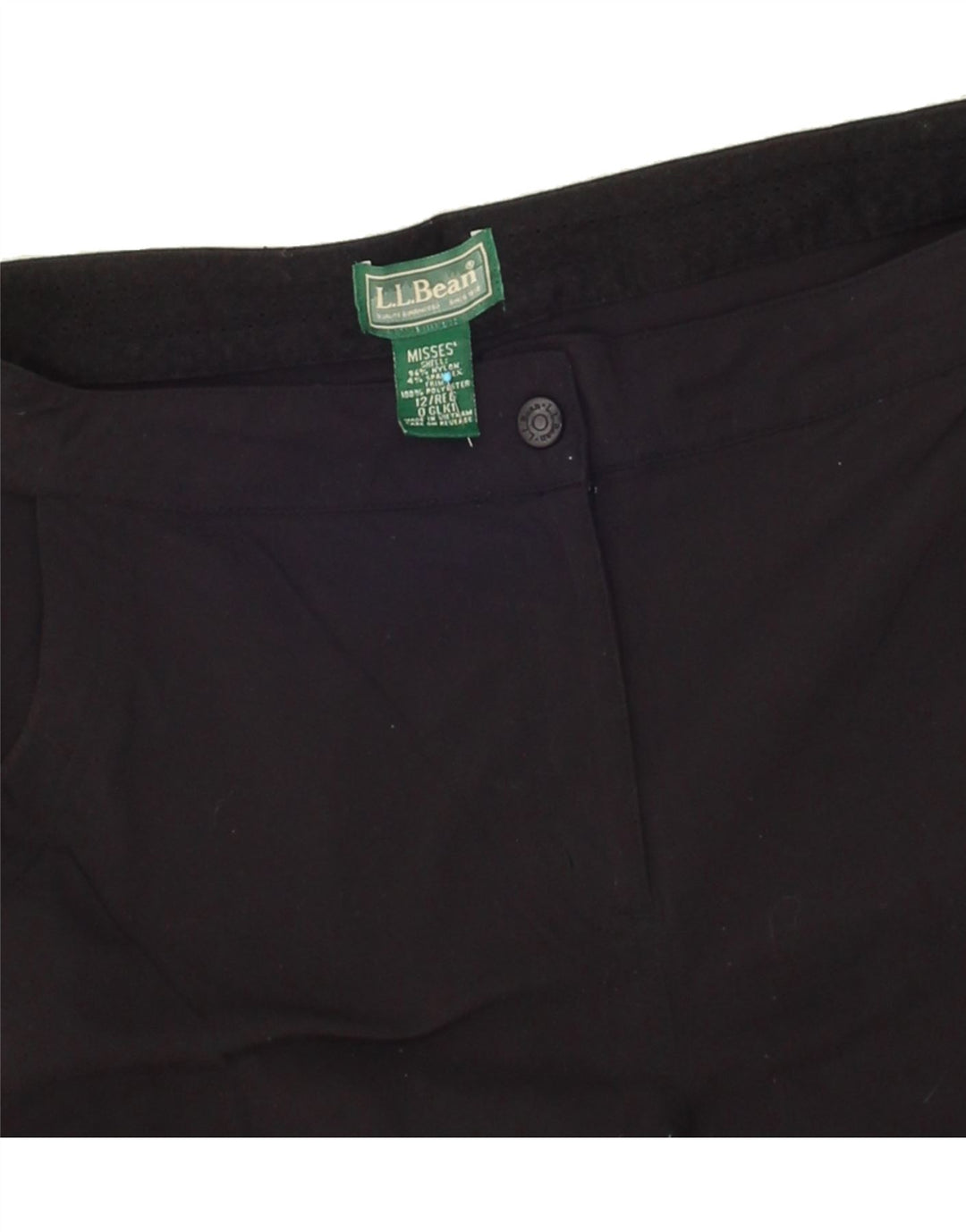 L.L.BEAN Womens Cargo Shorts US 12 Large W32  Black Nylon Vintage L.L.Bean and Second-Hand L.L.Bean from Messina Hembry 
