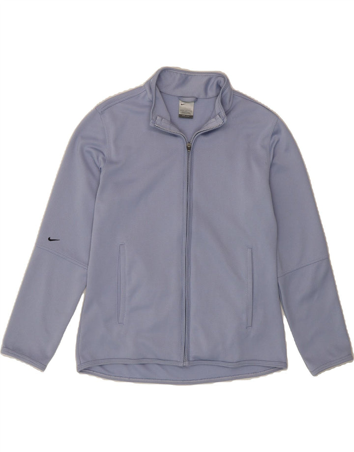 NIKE Womens Dri Fit Tracksuit Top Jacket US 12/14 Large Blue Polyester Vintage Nike and Second-Hand Nike from Messina Hembry 