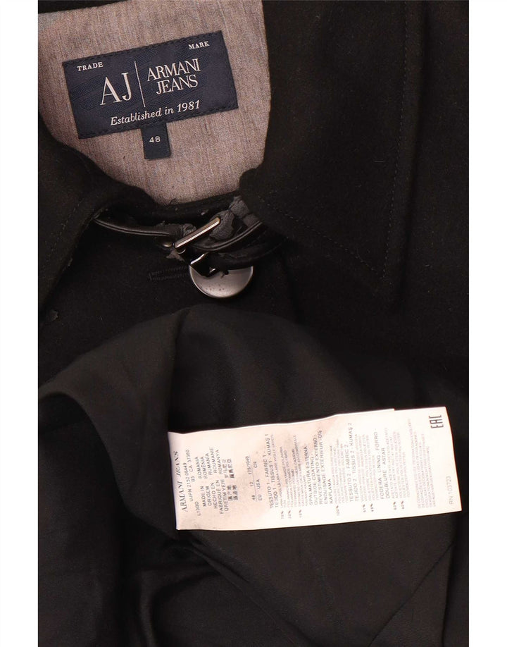 Armani Jeans Женское пальто IT 48 XL Черный Шерстяной