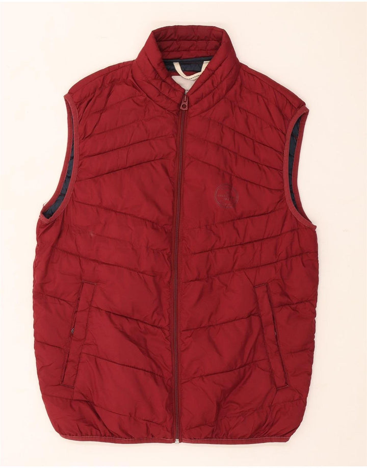 Мужской жилет с подкладкой Jack & Jones UK 38, средний бордовый полиэстер