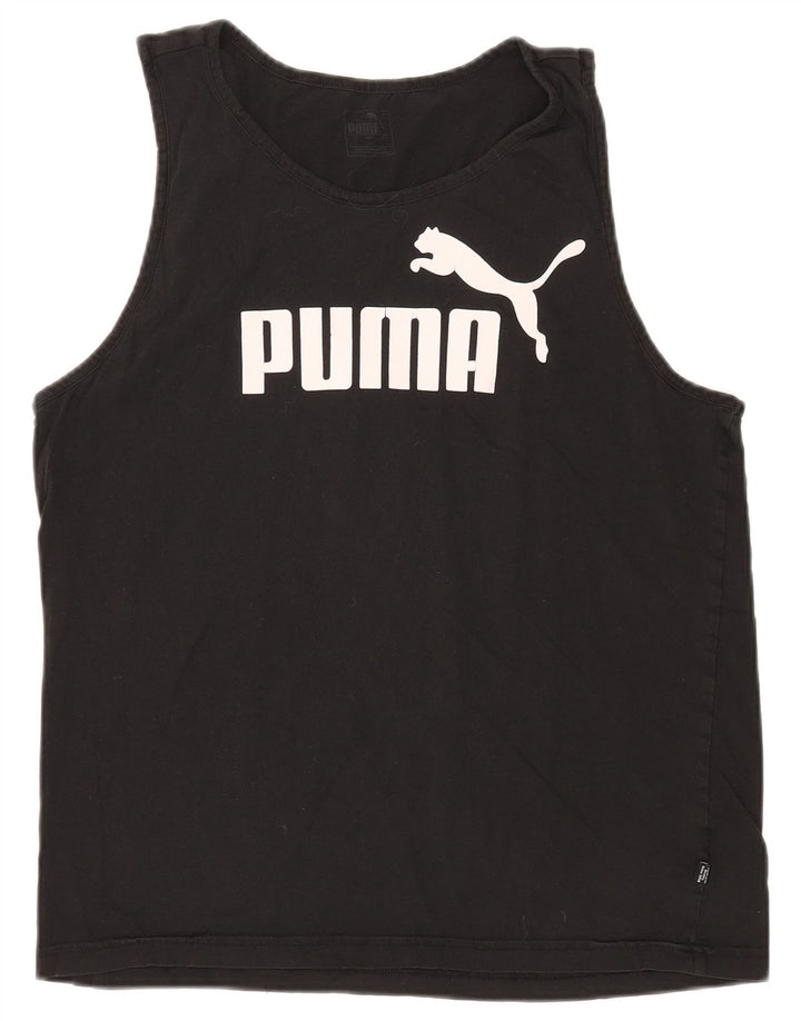 Мужской жилет с рисунком Puma, большой черный хлопковый