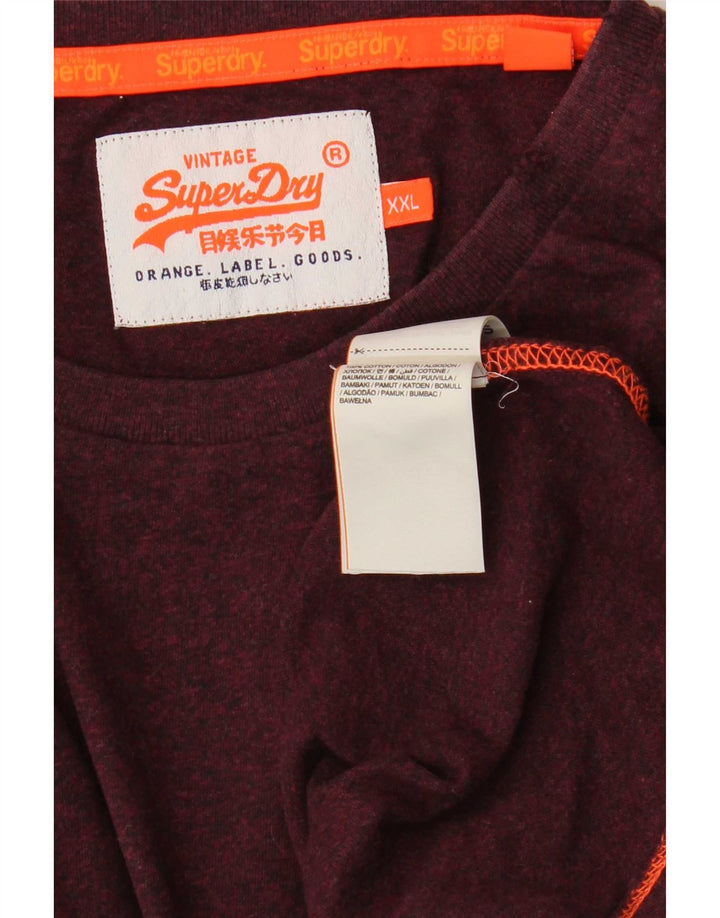 Мужской топ Superdry с длинным рукавом 2XL, бордовый хлопок