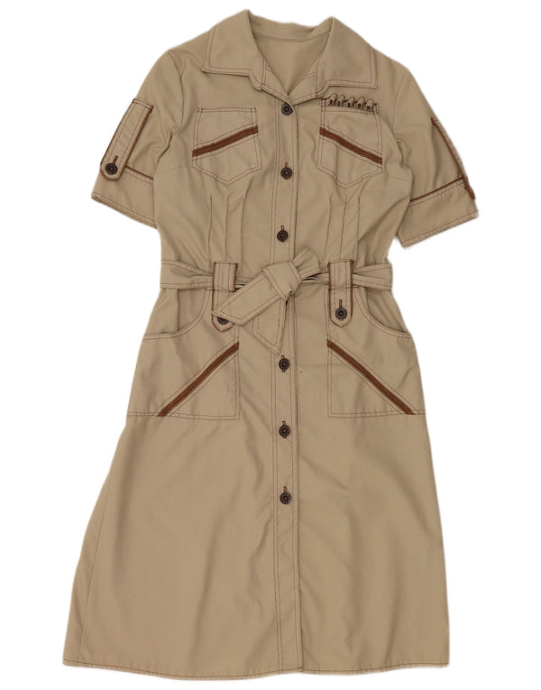 Женское платье-рубашка VINTAGE UK 12, средний серый цвет