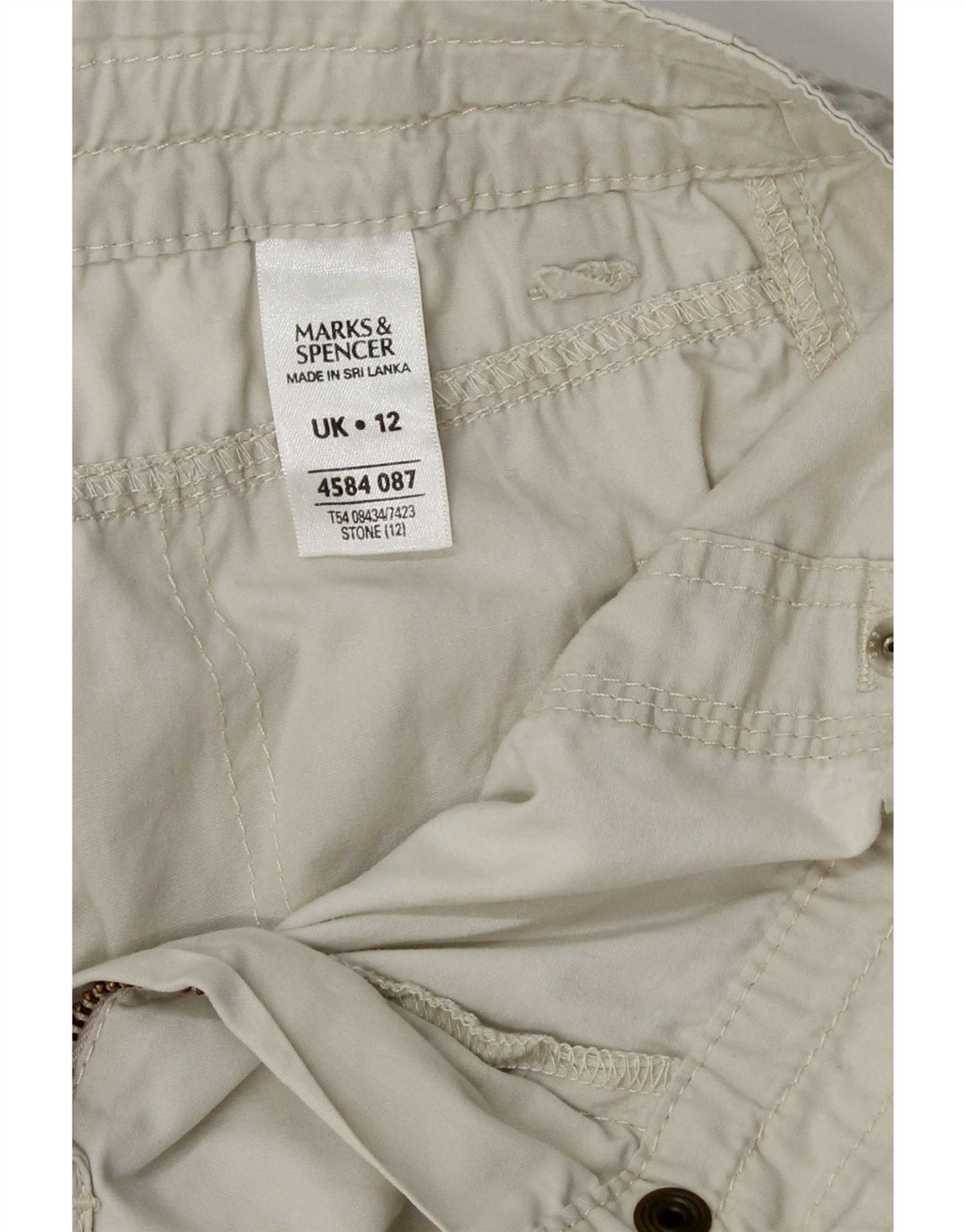 Женские шорты карго Marks & Spencer UK 12 Medium W30 Бежевые хлопковые