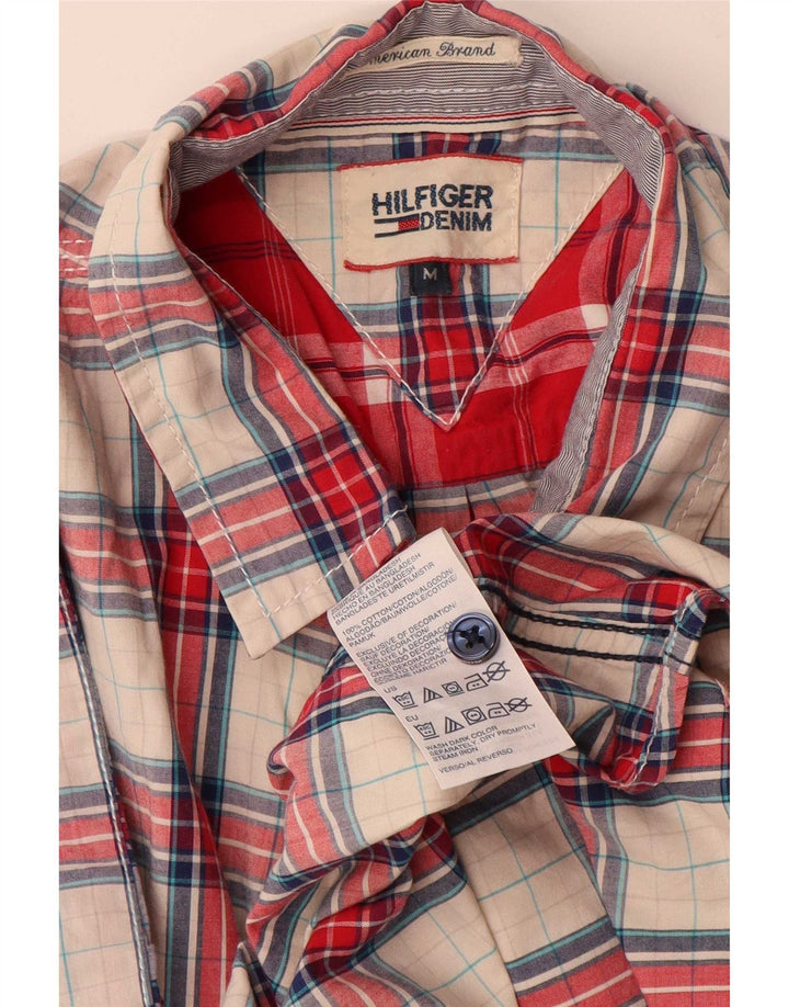 Мужская рубашка с коротким рукавом Tommy Hilfiger, средний красный хлопок в клетку