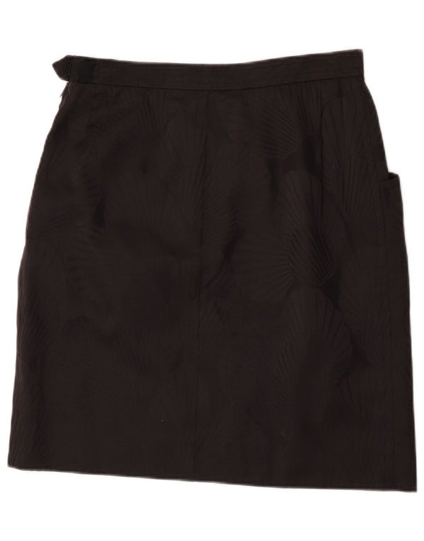 Saint Laurent Женская прямая юбка IT 42 Medium W30 Черная дизайнерская с цветочным принтом