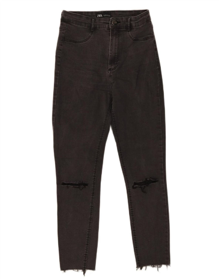Женские укороченные джинсы Zara EU 38 Small W28 L25 Серые