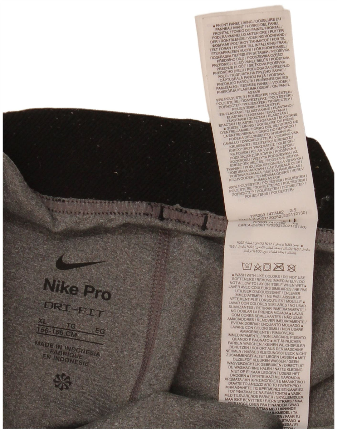 Леггинсы Nike Dri Fit для девочек 13–14 лет XL, серый полиэстер