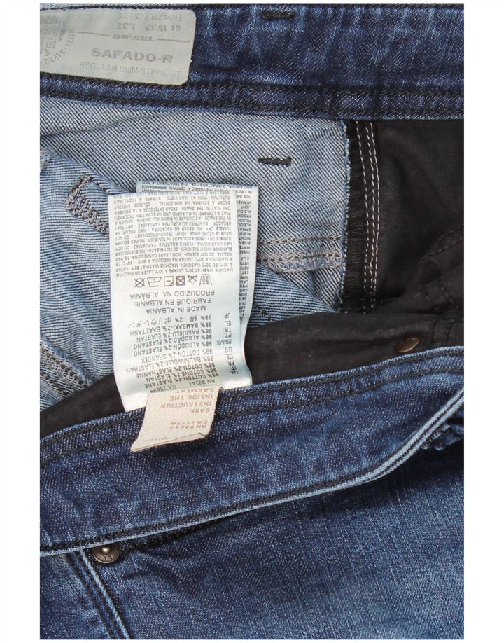 Мужские прямые джинсы DIESEL Safado-R Regular Slim W32 L32, синий хлопок