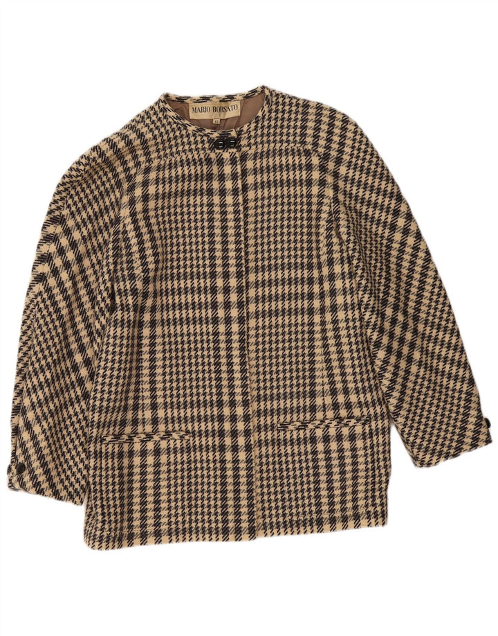 Женский пиджак Mario Borsato IT 42 Средний Бежевый Шерсть "гусиные лапки"